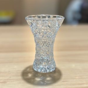 Vintage Vase - pressed glass - antique flower vase